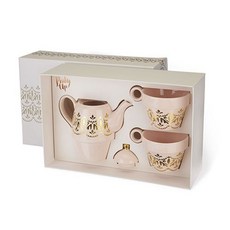 Pinky Up Taylor 陶瓷茶兩件套 2, 1個, 卡薩布蘭卡粉紅