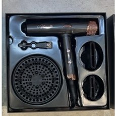 FLORA 強勁風力無刷馬達HD-3238吹風機，速乾護髮，記憶功能，沙龍設計師推薦，負離子輕量吹風機, FHD-6804全配 黑(沒有捲髮棒)