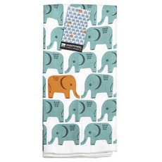now DESIGNS 圖案印花棉質廚房毛巾, 1個, 埃德加大象