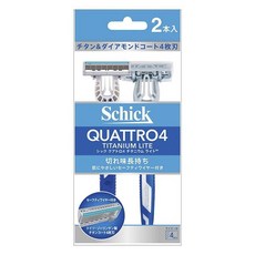 Schick 舒適牌 Quattro 4 鈦合金輕巧型一次性刮鬍刀, 1個, 2件