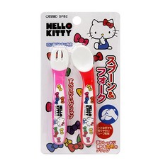 日本SKATER Hello Kitty 彎角易握叉匙組 離乳食幼兒學習叉匙 餐具