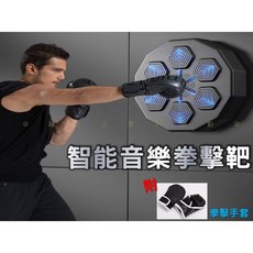 智能音樂拳擊靶訓練板, 黑色, 1個