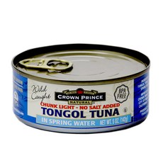 CROWN PRINCE NATURAL 無鹽鮪魚罐頭, 1個, 142克