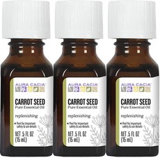 Aura Cacia 胡蘿蔔籽精油, 3瓶, 15ml