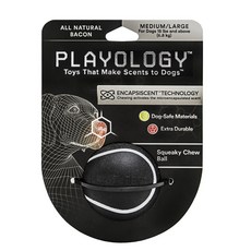 PLAYOLOGY 寵物狗用培根味皮球玩具 M~L號 6.8kg, 1個, 黑色的