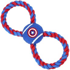 Buckle-Down 網球小狗繩索玩具, 1組, Captain America Shield