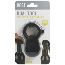 HOST 雙工具二合一開酒器, 1個, 黑色的