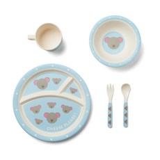 Red Rover 兒童晚餐餐具5件組, 盤子+碗+杯子+湯匙+叉子, 老鼠