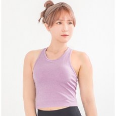 BAISKY百士奇瑜珈女款挖背彈力運動背心 紫藤