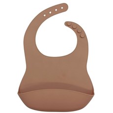 矽膠嬰兒防水圍兜, 焦糖橘,F