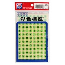 華麗牌英文-螢光圓形標籤WL-202AG/綠, 詳見包裝, 1個