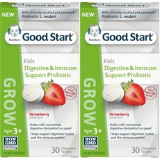 Gerber 嘉寶 益生菌草莓咀嚼片, 2盒, 30顆