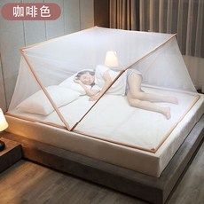 德利生活 兒童 單人加大 雙人 雙人加大 免安裝 蚊帳 快速開合 緊密防蚊 開合靜音 方便攜帶, 單人加大咖啡色