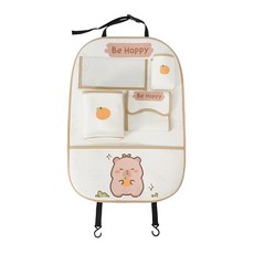 車載奶瓶收納袋 汽車椅背收納掛袋 多功能儲物袋 可愛卡通汽車座椅後背置物袋