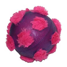 multipet Jolly Pets 寵物狗絨毛玩具球 10.16cm, 1個, 粉色+紫色