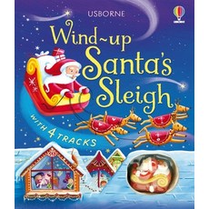 (英文圖書)Wind-Up Santa's Sleigh Board Books, Usborne Books, 英文, 硬頁書