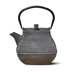 老荷蘭鑄鐵梅奧茶壺 1.3L, 黑+銀