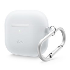 elago AirPods 4 親膚抗震矽膠耳機殼（附扣環）, 夜光藍, 1個