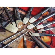 夏卡爾 CHAGALL 純正豬鬃油畫筆 油畫初學【汶采】, 18號：18*28mm, 1個