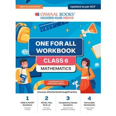 (英文圖書) Oswaal NCERT & CBSE One For All Workbook Mathematics Class 6 Updated As Per NCF MCQ's VSA SA ... 平裝版, Oswaal Books and Learning P..., 英語