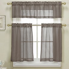 DUCK RIVER TEXTILE Duck River Cleo Cafe Tears廚房窗簾 2件組, 灰褐色