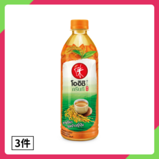 Oishi 綠茶 玄米茶 泰國綠茶飲料 清新爽口 無添加, 500ml, 3個