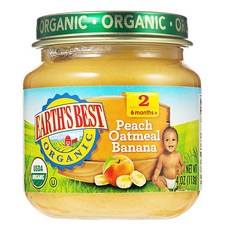 EARTH'S BEST 輔食果泥, 1個, 桃子燕麥香蕉口味