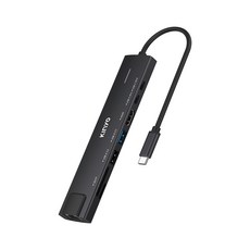 【KINYO】八合一多功能擴充座 KCR-418，USB-C PD充電，HDMI輸出，SD/TF讀卡機，高速傳輸, 黑色