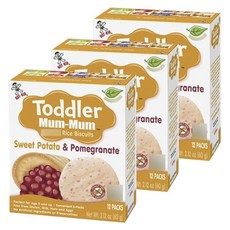 WANT-WANT 米餅乾 60g, 3盒, 紅薯石榴口味