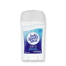 Lady Speed Stick Zero 體香膏 清新舒爽 24小時長效保護, 39.6g, 1個