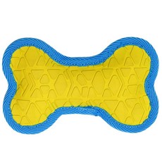 HAPPY TAiLS 骨頭造型寵物玩具 22.9cm, 1個, 黃色+藍色