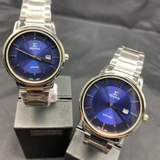 SIGMA 簡約時尚藍寶石鏡面情侶對錶 1122M-3 1122L-3