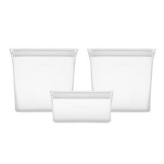 ZIPTOP 鉑金矽膠拉鍊袋 2 件套, 霜, 1個