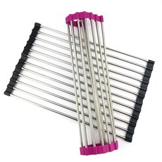 米諾諾 不銹鋼可捲式水槽置物架, 黑