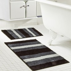 RT designer's collection ombre微纖維低音啞光墊墊浴室支架2套, 1個, 黑色的