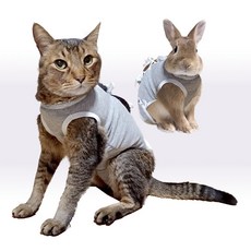 Onekosama 寵物用蕾絲蝴蝶結可調綁帶衣, 1個, 混灰色