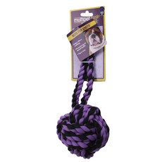 multipet 寵物耐咬繩結玩具 10.2cm, 1個, 紫+黑