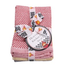 DESIGN IMPORTS BBQ格紋重磅抹布 3件套, 3片, 混色