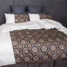 麗塔寢飾 40支紗精梳棉薄被套 花與鳥 親膚透氣 四季皆宜, 黑色