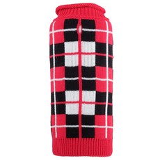 The Worthy Dog 牛津格紋寵物毛衣, 紅色, 1個