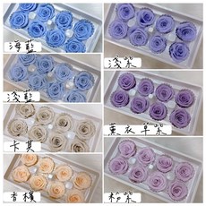 【W&T花藝資材】台灣現貨 8朵裝永生玫瑰 乾燥花 永生花 不凋花 花材, 人魚姬