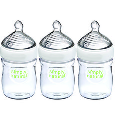 NUK 自然母感奶瓶 150ml 3入, 透明, Slow階段(0個月以上)