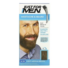 JUST FOR MEN 鬍鬚和鬍鬚易刷色, 1個, M-30 淺中棕色