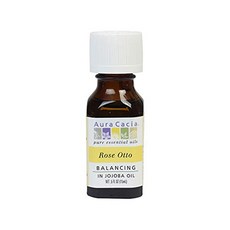 Aura Cacia 荷荷巴油玫瑰精油, 1入, 15ml