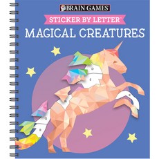 Brain Games - Sticker by Letter: Magical Creatures (Sticker Puzzles - Kids Activity Book) [With Stic... Spiral, Publications International, Ltd., 英文, 螺旋裝訂