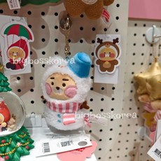 KAKAO FRIENDS 耶誕節系列聖誕娃娃吊飾 韓國正品授權 可愛造型, 紅色，白色，棕色, 1個
