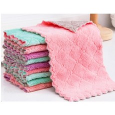 珊瑚絨抹布 雙層加厚 擦拭布 洗碗布 擦車布 清潔抹布, Multi-Color