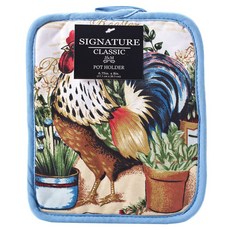 J&M Home Fashions 紅蘋果公雞鍋架鍋架 17.1 x 20.3 cm, 1個, 混色