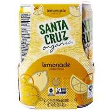 SANTA CRUZ organic 檸檬水, 4件, 355毫升