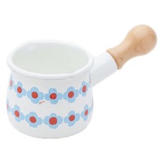 plune. 房子印花琺瑯單柄牛奶鍋, 1個, 白奧哈納, 11cm